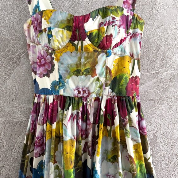 DOLCE & GABBANA Night Flower Print Bustier Dress - Picture 7 of 11